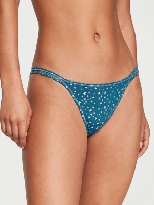 Blue Women's Victoria's Secret VICTORIA'S SECRET Stretch Cotton Embroidered Bikini Panty | FZ8652947