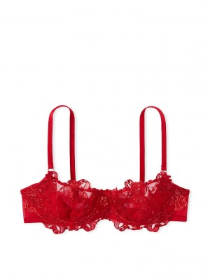 Red Women's Victoria's Secret DREAM ANGELS Wicked Unlined Bow Balconette Bras | JG5620947